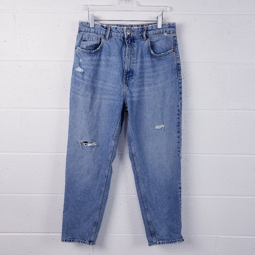Zara High Waisted Mom Fit‎ Jeans Light Wash Women's Size 10